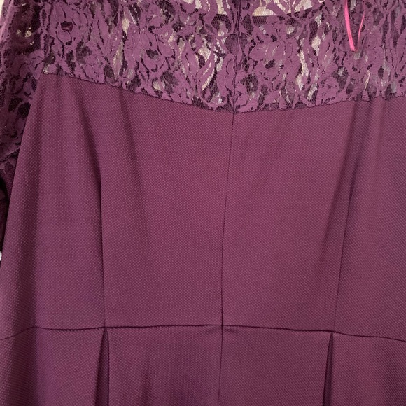 NWT Julian Taylor Plum Dress with Lace Detail Sz 22W - Picture 3 of 5